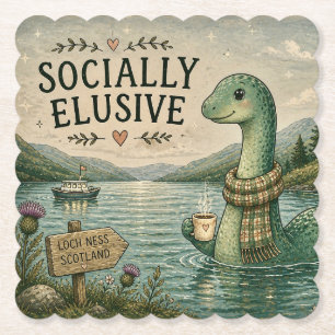 Sozial zurückhaltende Nessie gemütliches Kryptid L Untersetzer