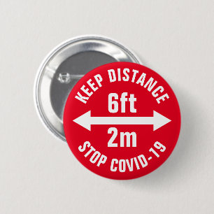 Sozialabgelegenes Zeichen 2ft 2m Covid19 CoronaVir Button