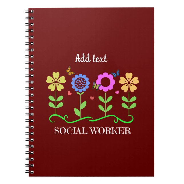 Sozialarbeiter, grafische Blume, TEMPLATE, Notizblock (Vorderseite)