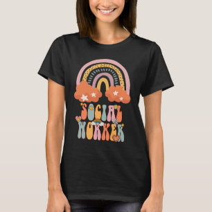 Sozialarbeiter Groovy Retro Vintag Rainbow Social T-Shirt