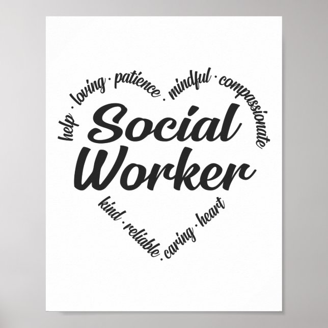 Sozialarbeiter Herzwolke Poster (Vorne)