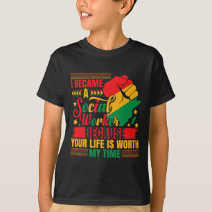 Sozialarbeiter im Jüdischen Zeitalter der Schwarze T-Shirt