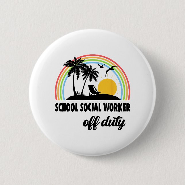 Sozialarbeiter ohne Arbeit Regenbogen Ende des Sch Button (Vorderseite)
