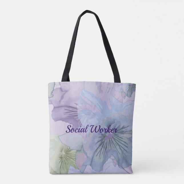 Sozialarbeiter, pastellfarbener Hintergrund Tasche (Rückseite)