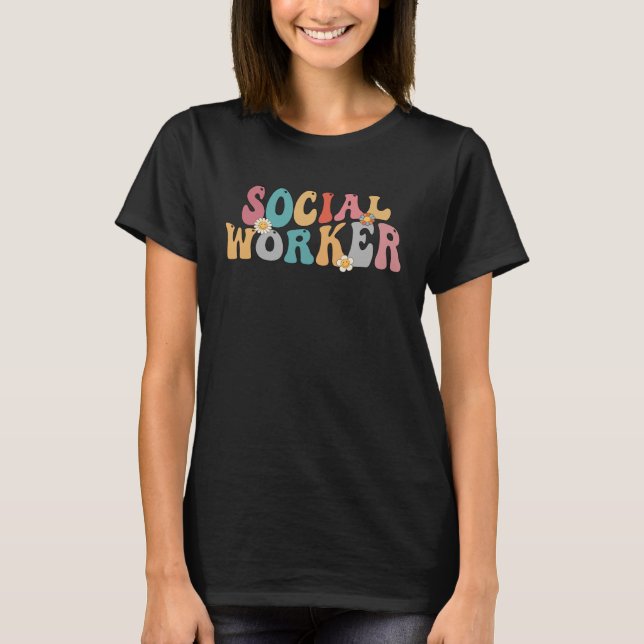 Sozialarbeiter Retro Groovy 2023 School Social Wor T-Shirt (Vorderseite)