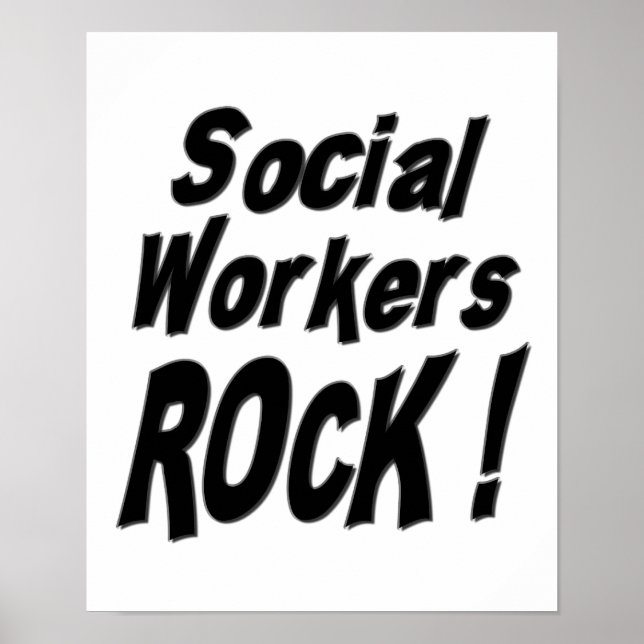 Sozialarbeiter Rock! Poster Print (Vorne)