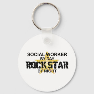 Sozialarbeiter-Rockstar bis zum Nacht Schlüsselanhänger