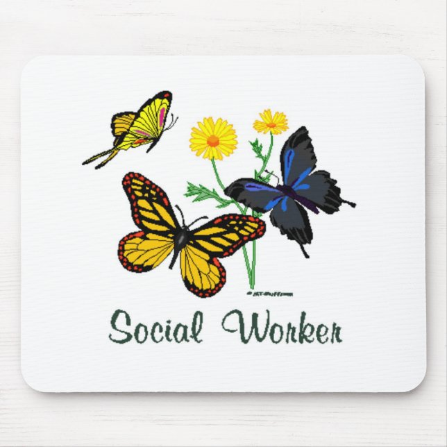 Sozialarbeiter-Schmetterlinge Mousepad (Vorne)