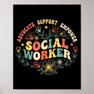 Sozialarbeiter Sozialarbeit Monat lustige Arbeit L Poster