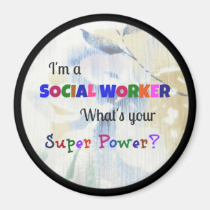 Sozialarbeiter Superhero pastellel Magnet