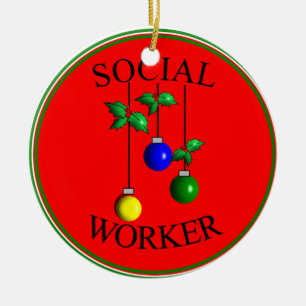 Sozialarbeiter-Weihnachtsverzierung Keramik Ornament