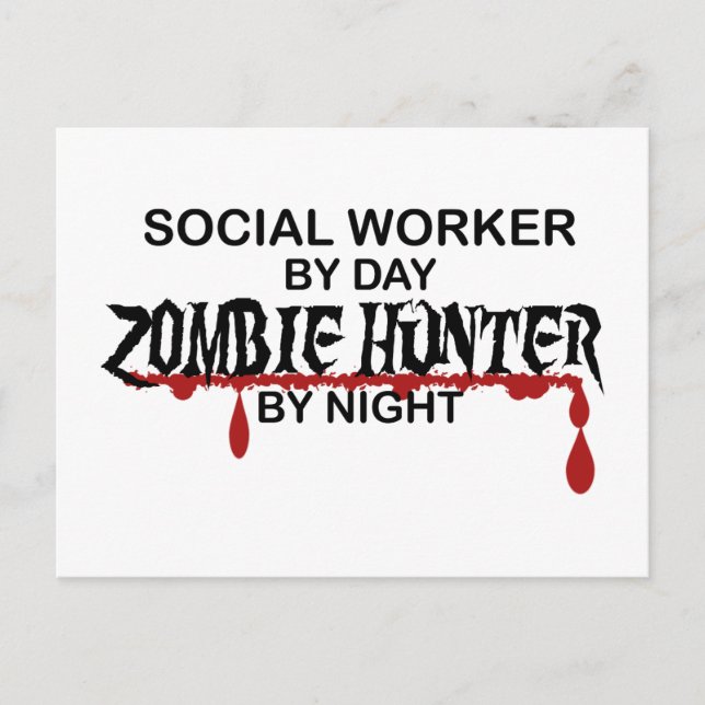 Sozialarbeiter Zombie Hunter Postkarte (Vorderseite)