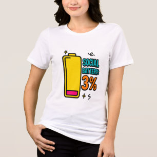 Sozialbatterie 3 Prozent – Lustiger Neurospicy-Ein Tri-Blend Shirt