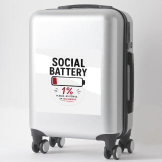 Sozialbatterie Niedrig Benutzerdefinierter Vinyl-A Aufkleber