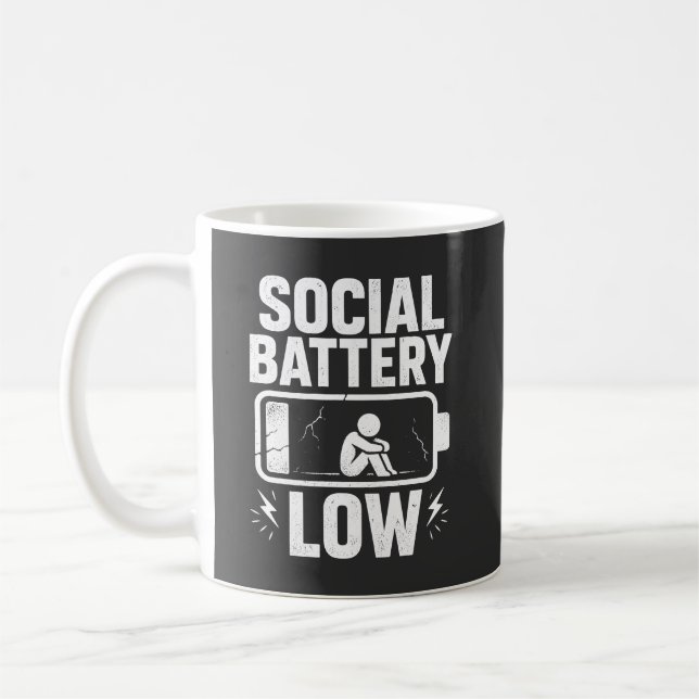 Sozialbatterie Niedrig Warnung Kaffeetasse (Links)