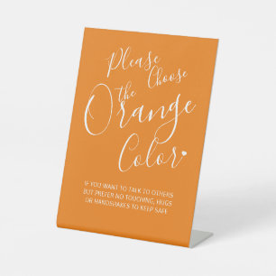 Sozialdistanzierungscode orange Pedestal Sign Sockelschild