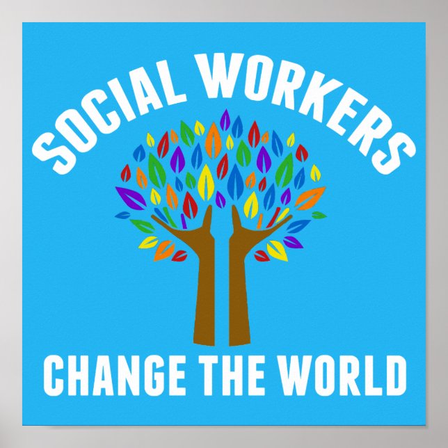 Soziale Arbeit Inspiration Schönes Blau Poster (Vorne)