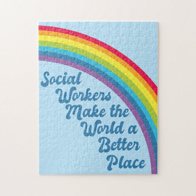 Soziale Arbeit Inspiration Zitat Rainbow Blue (Vertikal)