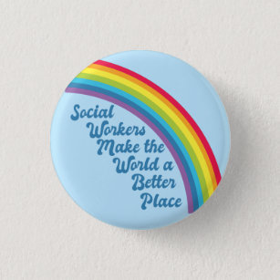 Soziale Arbeit Inspiration Zitat Rainbow Blue Button