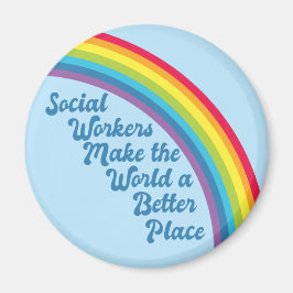 Soziale Arbeit Inspiration Zitat Rainbow Blue Magnet