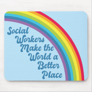 Soziale Arbeit Inspiration Zitat Rainbow Blue Mousepad