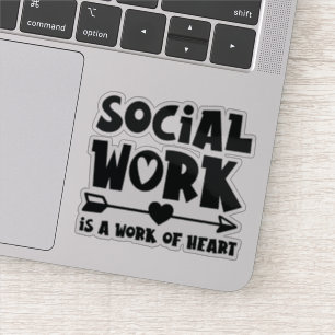 Soziale Arbeit ist ein Herz-Werk Aufkleber