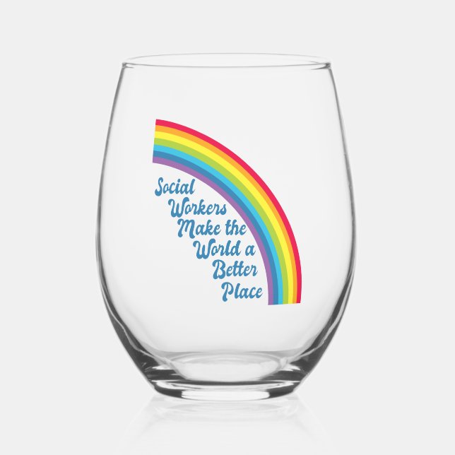 Soziale Arbeit Regenbogen Inspiration Zitat Gesche Weinglas Ohne Stiel (Vorderseite)