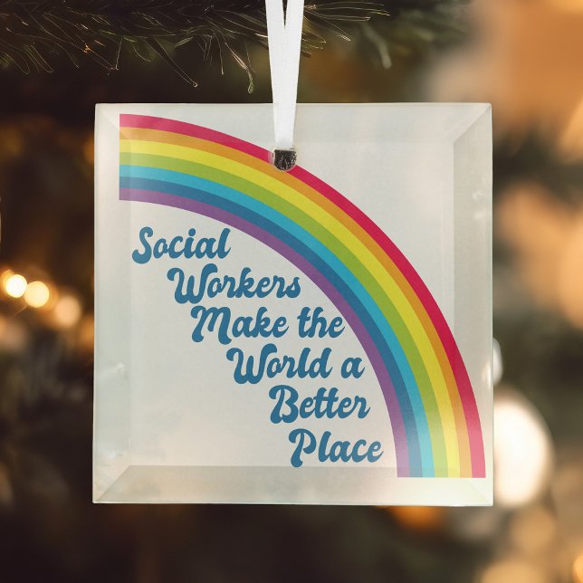 Soziale Arbeit Regenbogen Schönes Weihnachtsgesche Ornament Aus Glas (Von Creator hochgeladen)