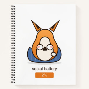 Soziale Batterie 2 Prozent Lustiger Introvertierte Notizbuch