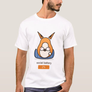 Soziale Batterie 2 Prozent Lustiger Introvertierte T-Shirt