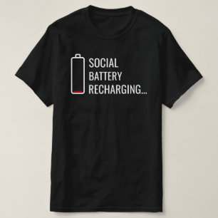 Soziale Batterie-Aufladung Lebensstil Kunst T-Shirt