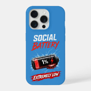 Soziale Batterie Extrem Niedrig – Lustiger Introve iPhone 15 Pro Hülle
