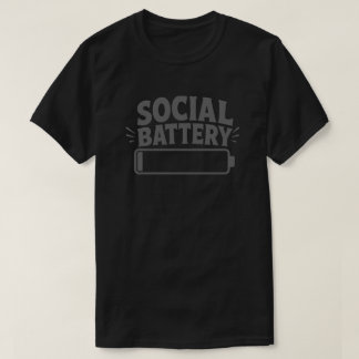Soziale Batterie Leer Lustige Introvertierte Grafi T-Shirt