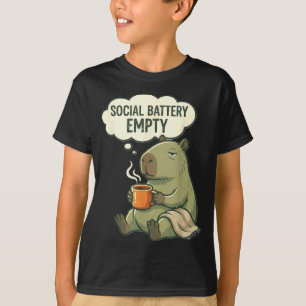 Soziale Batterie leer lustiger Capybara Kaffee T-Shirt