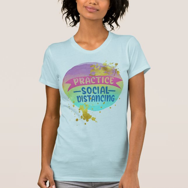 Soziale Distanz - Aquarellflächen - Goldflecken T-Shirt (Vorderseite)