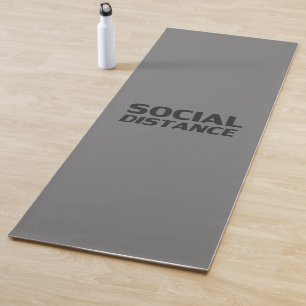 Soziale Distanz, dunkelgraue, schwarze Yoga-Matte Yogamatte