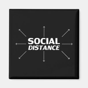 Soziale Distanz moderne Typografie Pfeile Spaß sch Magnet