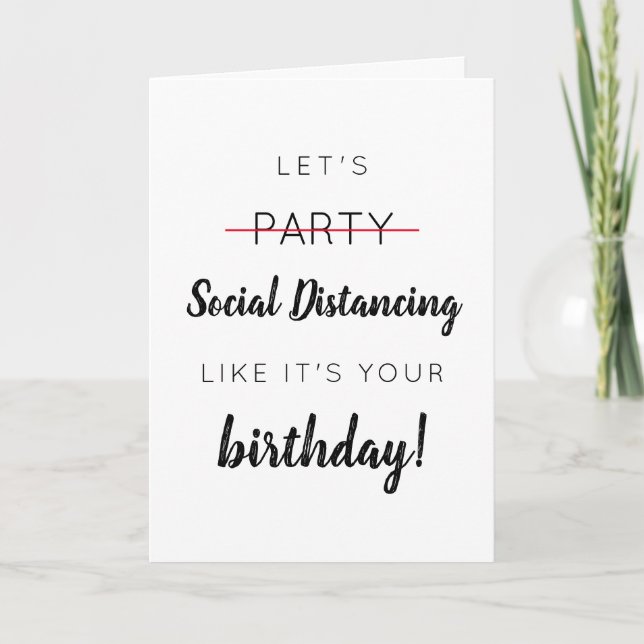 Soziale Distanz zum Geburtstag Karte (Vorderseite)