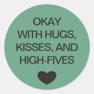 Soziale distanzierende Farbcode Grüne Hochzeit Runder Aufkleber