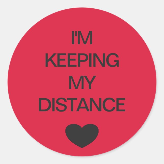 Soziale Distanzierung Farbcode Rote Hochzeit Runder Aufkleber (Vorderseite)