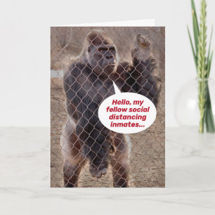 Soziale Distanzierung Gorilla Förderung und Kopplu Karte