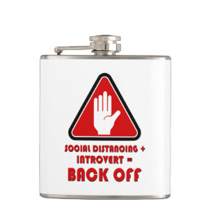 Soziale Distanzierung und Einführung, zurück Flachmann