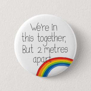 Soziale Distanzierung zusammen Abzeichen Button