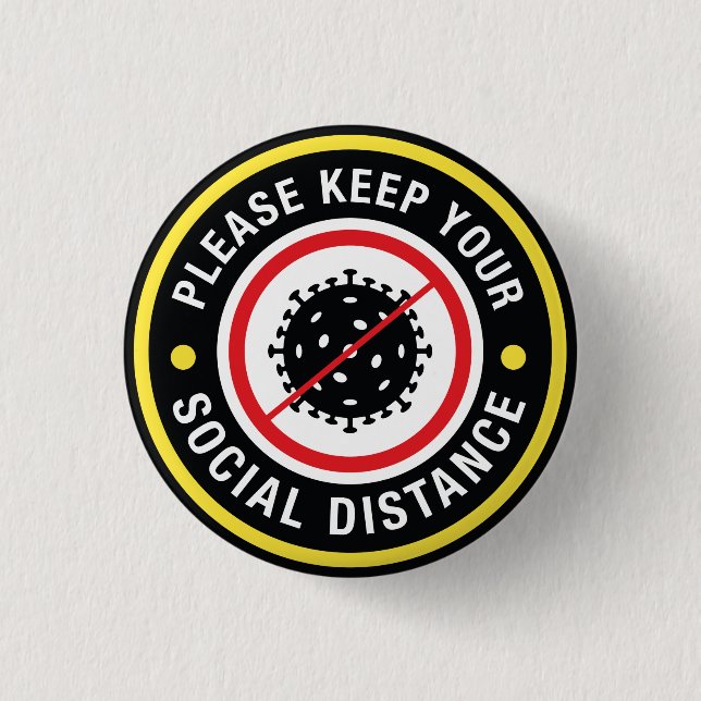 soziale Entfernung Button (Vorderseite)