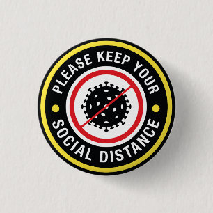 soziale Entfernung Button