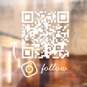 Soziale-Medien-Follow-QR-Code-Geschäftstür Fensteraufkleber