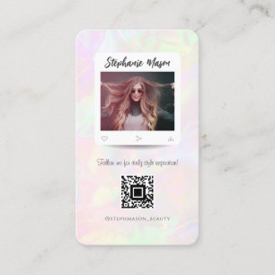 Soziale Medien Influencerin Moderne Holografische  Visitenkarte
