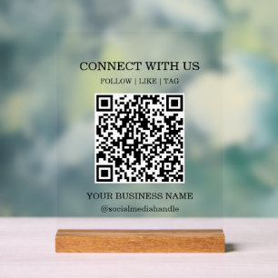 Soziale Medien Kontaktieren Sie uns QR-Code Geschä Acrylschild