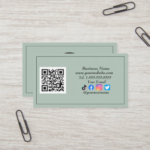 Soziale Medien QR-Code-Logo Influencer Sage-Grün Visitenkarte