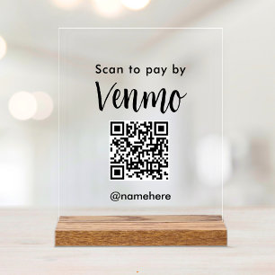 Soziale Medien QR-Code Zahlung Acrylschild